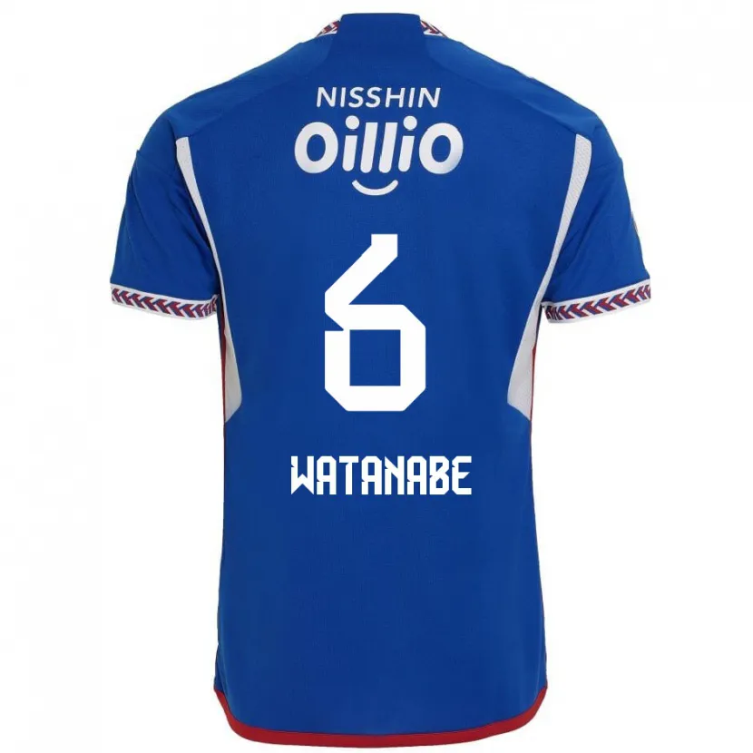 Danxen Hombre Camiseta Kota Watanabe #6 Azul Blanco Rojo 1ª Equipación 2024/25 La Camisa