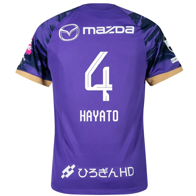 Danxen Hombre Camiseta Hayato Araki #4 Púrpura Blanco 1ª Equipación 2024/25 La Camisa