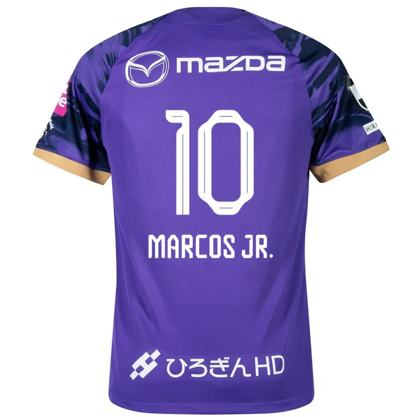 Danxen Hombre Camiseta Marcos Júnior #10 Púrpura Blanco 1ª Equipación 2024/25 La Camisa