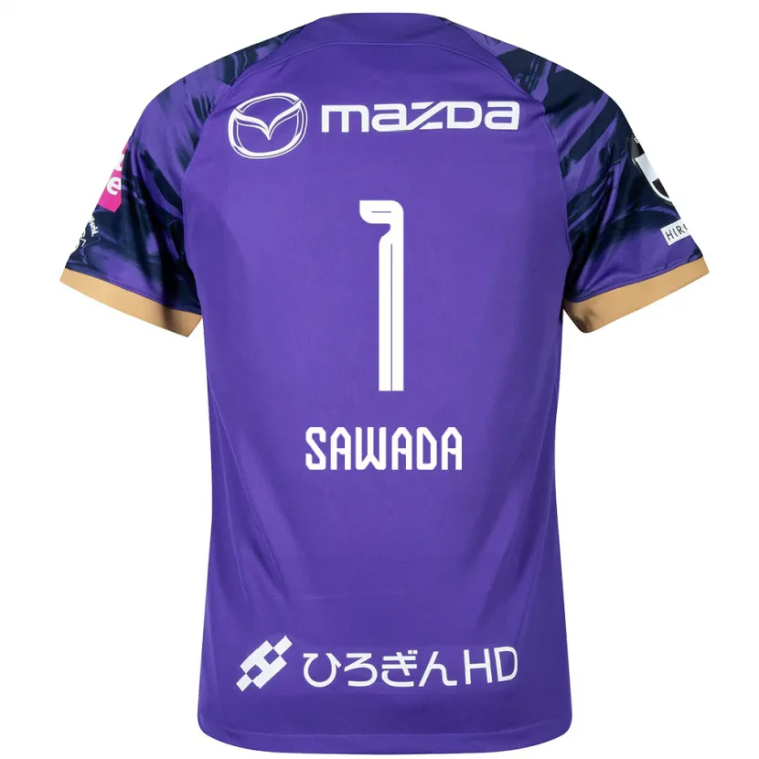 Danxen Hombre Camiseta Shunsuke Sawada #1 Púrpura Blanco 1ª Equipación 2024/25 La Camisa