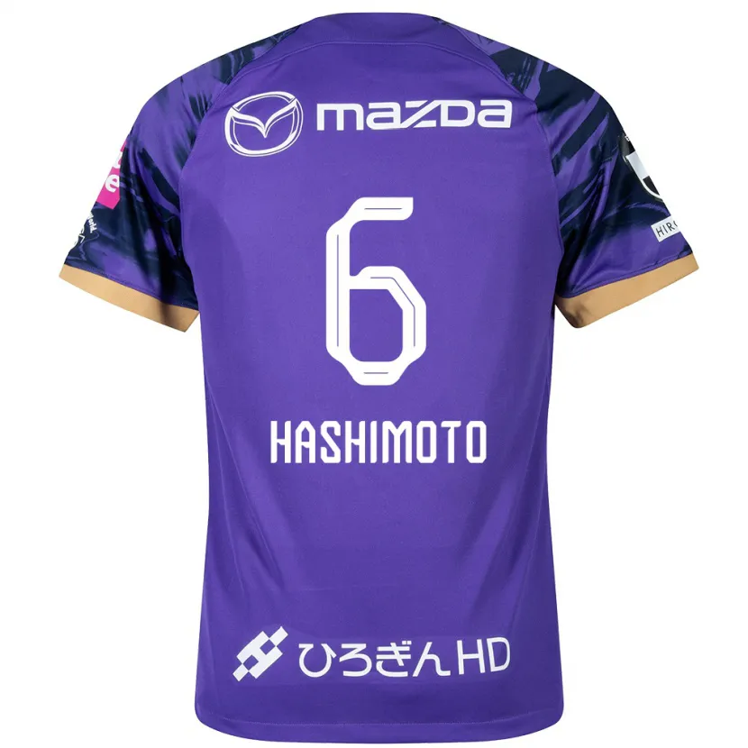 Danxen Hombre Camiseta Hinata Hashimoto #6 Púrpura Blanco 1ª Equipación 2024/25 La Camisa