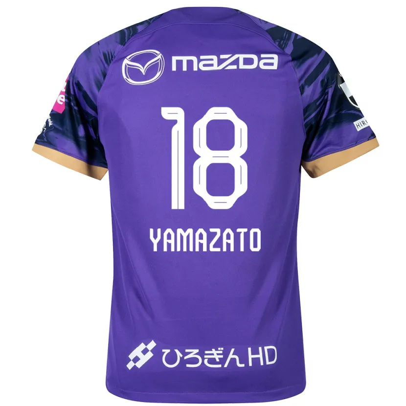 Danxen Hombre Camiseta Kenshin Yamazato #18 Púrpura Blanco 1ª Equipación 2024/25 La Camisa