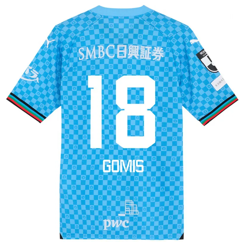 Danxen Hombre Camiseta Bafétimbi Gomis #18 Azul Celeste 1ª Equipación 2024/25 La Camisa