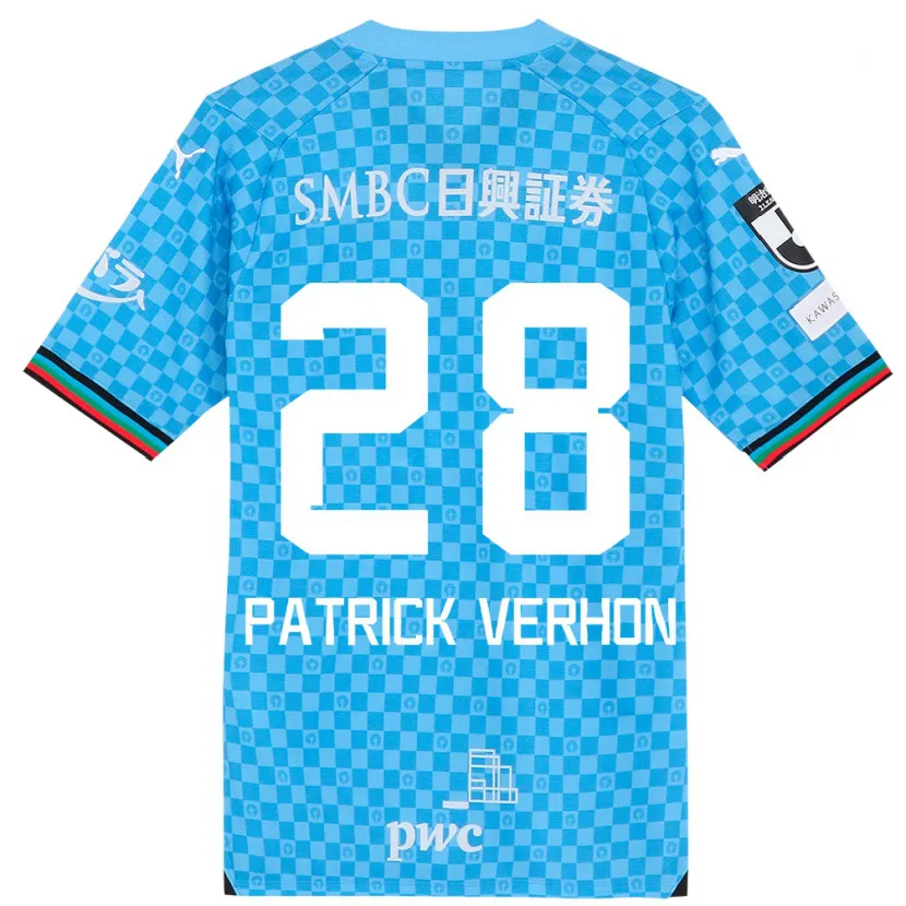 Danxen Hombre Camiseta Patrick Verhon #28 Azul Celeste 1ª Equipación 2024/25 La Camisa