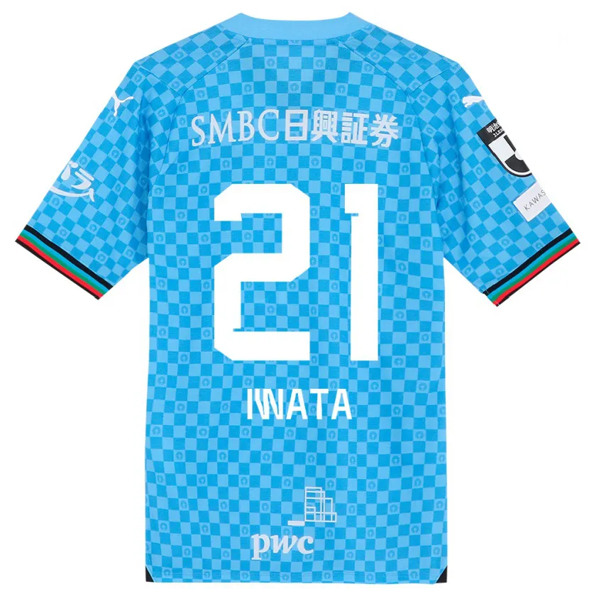 Danxen Hombre Camiseta Kantaro Iwata #21 Azul Celeste 1ª Equipación 2024/25 La Camisa