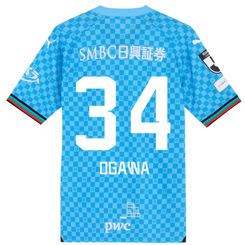 Danxen Hombre Camiseta Hiroto Ogawa #34 Azul Celeste 1ª Equipación 2024/25 La Camisa