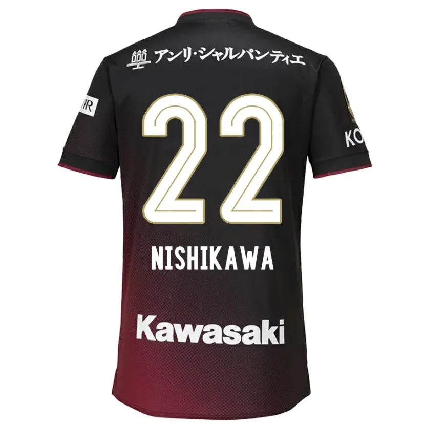 Danxen Hombre Camiseta Aiku Nishikawa #22 Negro Rojo 1ª Equipación 2024/25 La Camisa