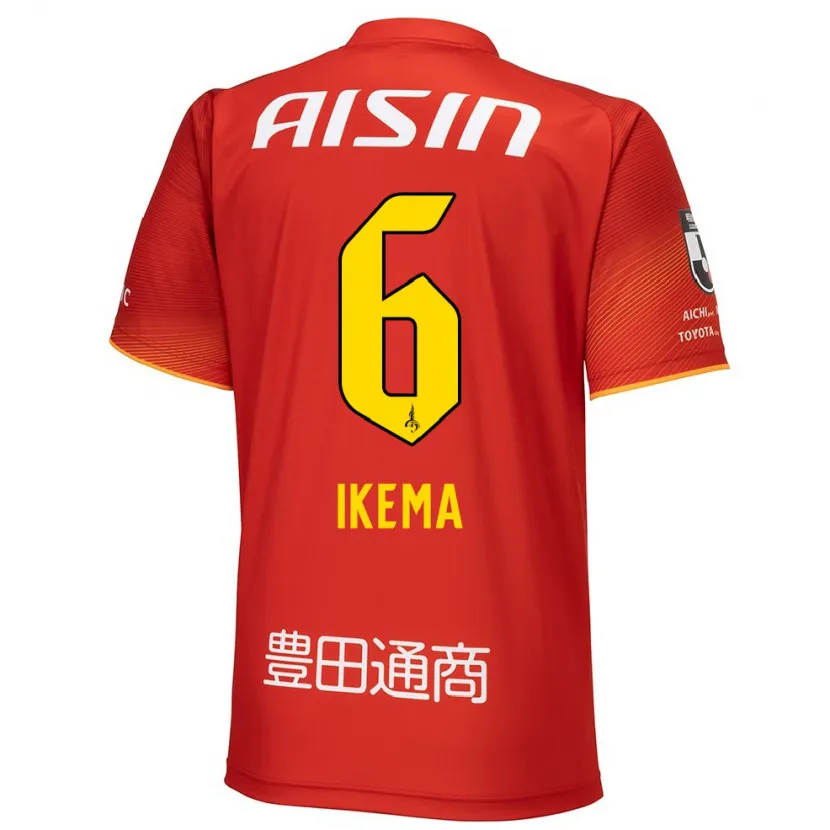 Danxen Hombre Camiseta Kano Ikema #6 Rojo Blanco Amarillo 1ª Equipación 2024/25 La Camisa