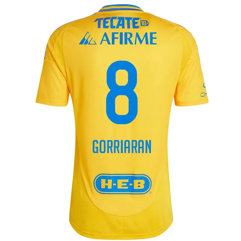 Danxen Hombre Camiseta Fernando Gorriarán #8 Oro Amarillo 1ª Equipación 2024/25 La Camisa