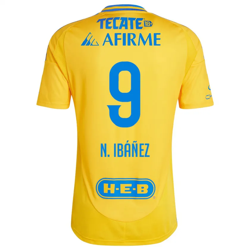 Danxen Hombre Camiseta Nicolás Ibáñez #9 Oro Amarillo 1ª Equipación 2024/25 La Camisa