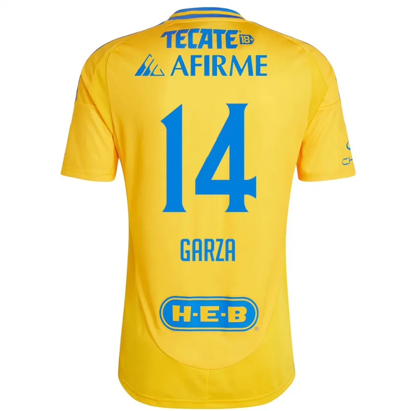 Danxen Hombre Camiseta Jesús Garza #14 Oro Amarillo 1ª Equipación 2024/25 La Camisa