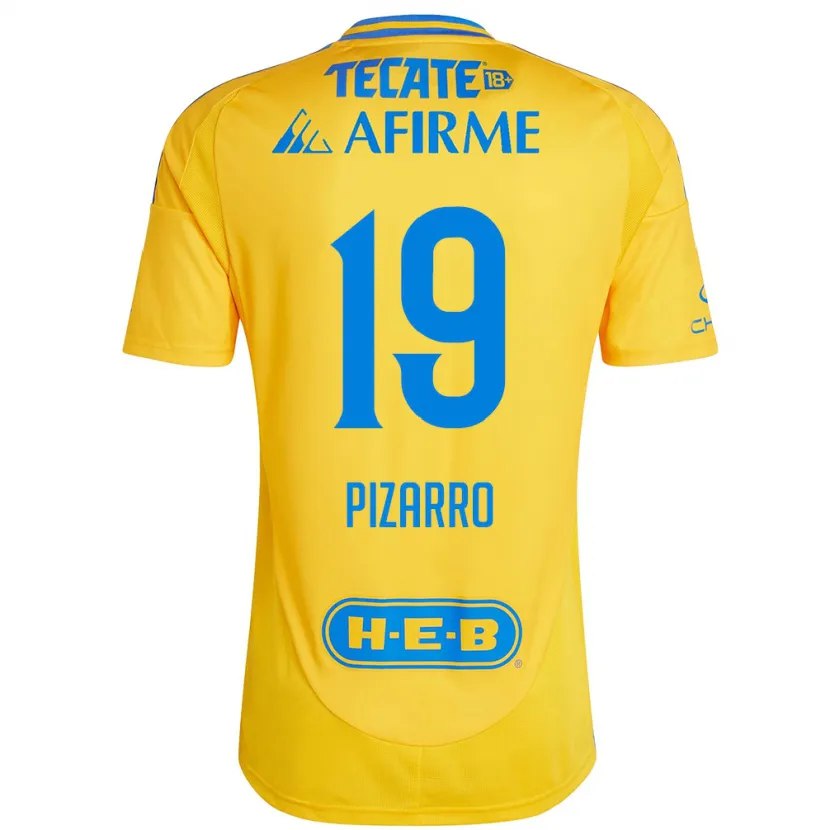 Danxen Hombre Camiseta Guido Pizarro #19 Oro Amarillo 1ª Equipación 2024/25 La Camisa