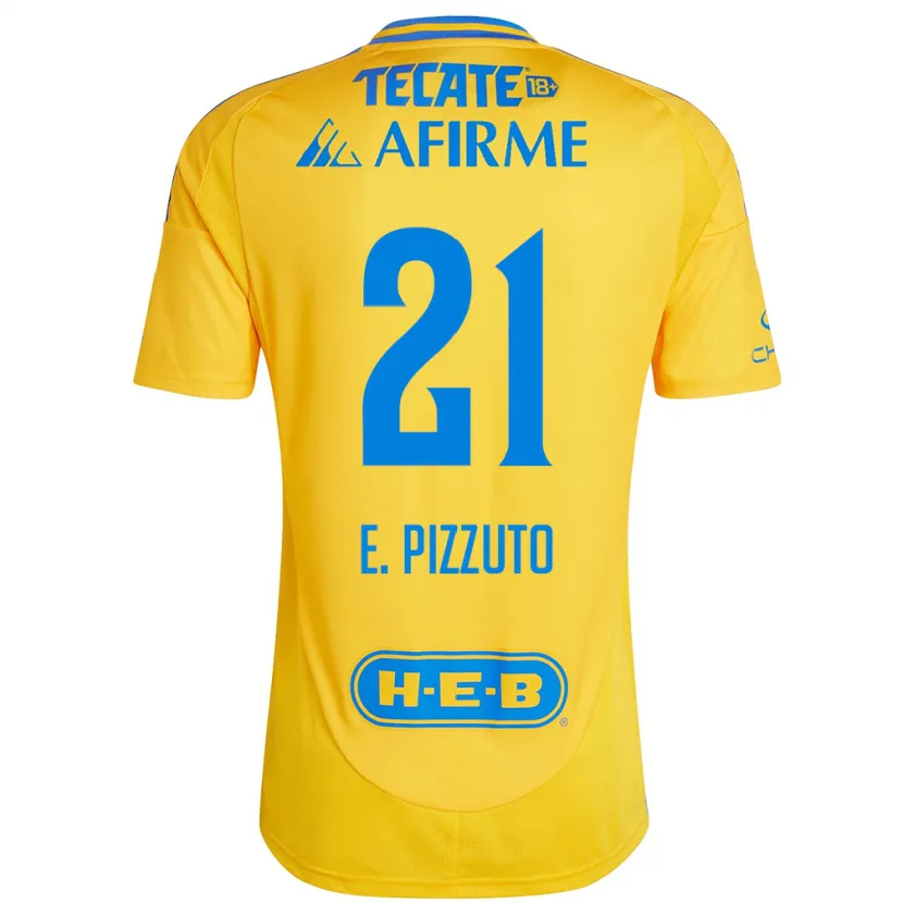 Danxen Hombre Camiseta Eugenio Pizzuto #21 Oro Amarillo 1ª Equipación 2024/25 La Camisa