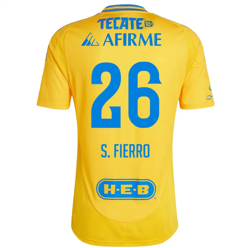 Danxen Hombre Camiseta Sebastián Fierro #26 Oro Amarillo 1ª Equipación 2024/25 La Camisa