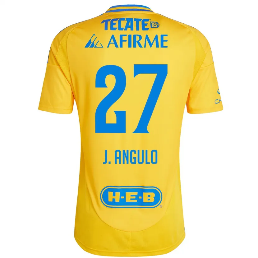 Danxen Hombre Camiseta Jesús Angulo #27 Oro Amarillo 1ª Equipación 2024/25 La Camisa