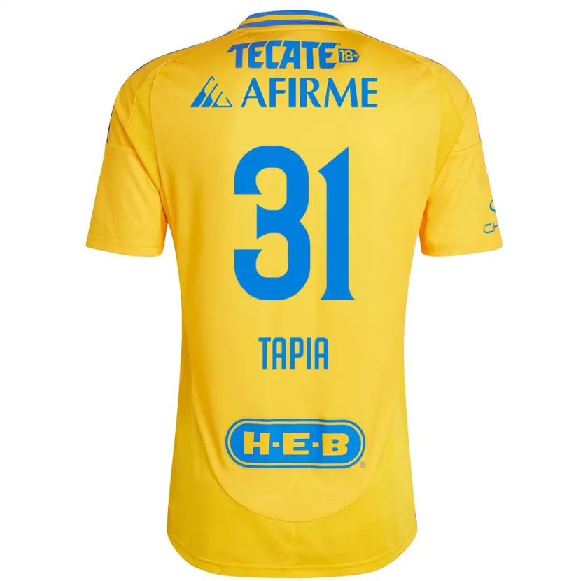 Danxen Hombre Camiseta Fernando Tapia #31 Oro Amarillo 1ª Equipación 2024/25 La Camisa