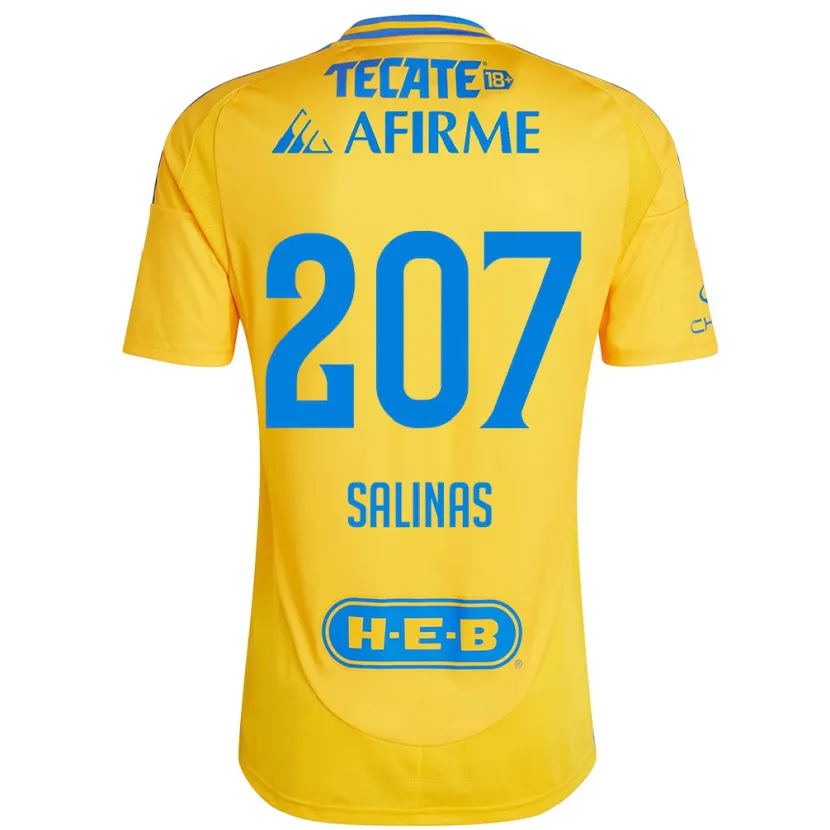 Danxen Hombre Camiseta Marcelo Salinas #207 Oro Amarillo 1ª Equipación 2024/25 La Camisa