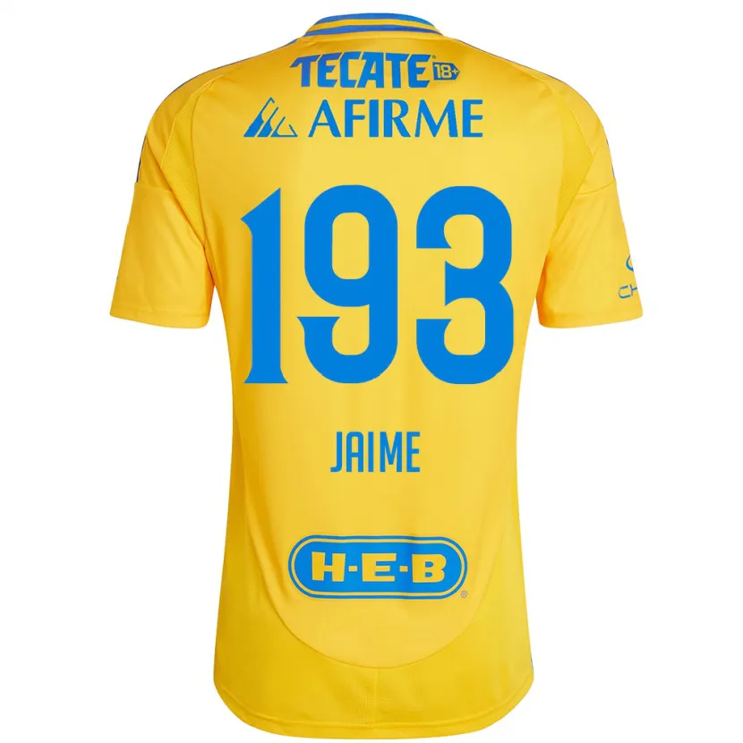 Danxen Hombre Camiseta Kenneth Jaime #193 Oro Amarillo 1ª Equipación 2024/25 La Camisa