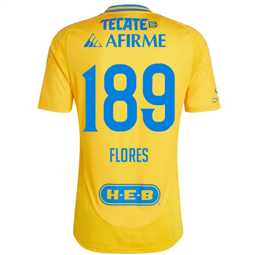 Danxen Hombre Camiseta Rolando Flores #189 Oro Amarillo 1ª Equipación 2024/25 La Camisa