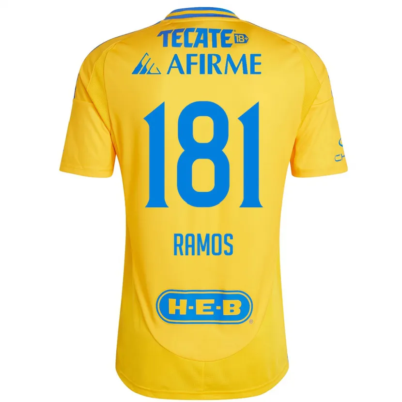 Danxen Hombre Camiseta Anthony Ramos #181 Oro Amarillo 1ª Equipación 2024/25 La Camisa