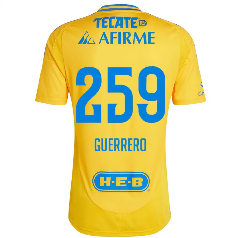 Danxen Hombre Camiseta Erick Guerrero #259 Oro Amarillo 1ª Equipación 2024/25 La Camisa