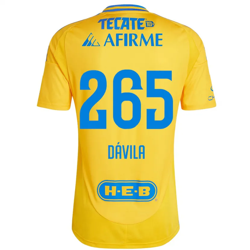 Danxen Hombre Camiseta Emiliano Dávila #265 Oro Amarillo 1ª Equipación 2024/25 La Camisa