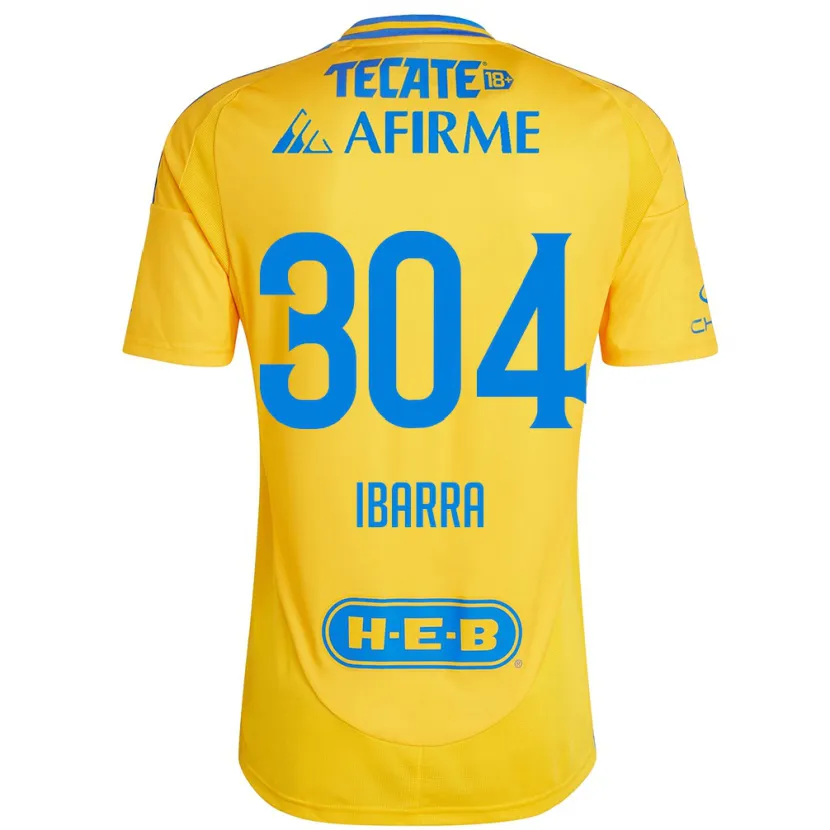 Danxen Hombre Camiseta Luis Ibarra #304 Oro Amarillo 1ª Equipación 2024/25 La Camisa