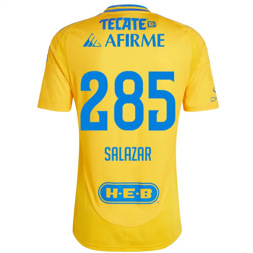 Danxen Hombre Camiseta Bryan Salazar #285 Oro Amarillo 1ª Equipación 2024/25 La Camisa