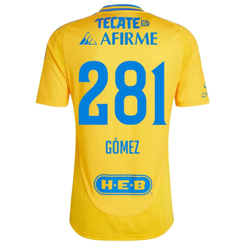 Danxen Hombre Camiseta Luis Gómez #281 Oro Amarillo 1ª Equipación 2024/25 La Camisa