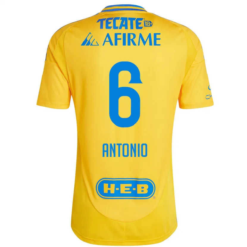 Danxen Hombre Camiseta Nancy Antonio #6 Oro Amarillo 1ª Equipación 2024/25 La Camisa