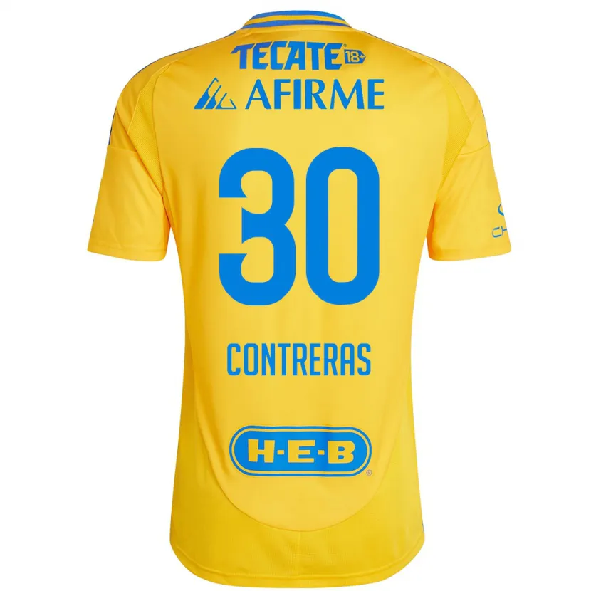 Danxen Hombre Camiseta Lizeth Contreras #30 Oro Amarillo 1ª Equipación 2024/25 La Camisa