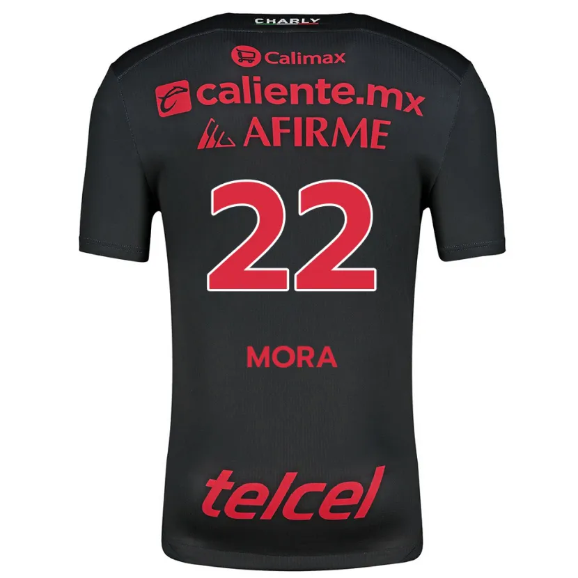 Danxen Hombre Camiseta Bianca Mora #22 Negro Rojo 1ª Equipación 2024/25 La Camisa