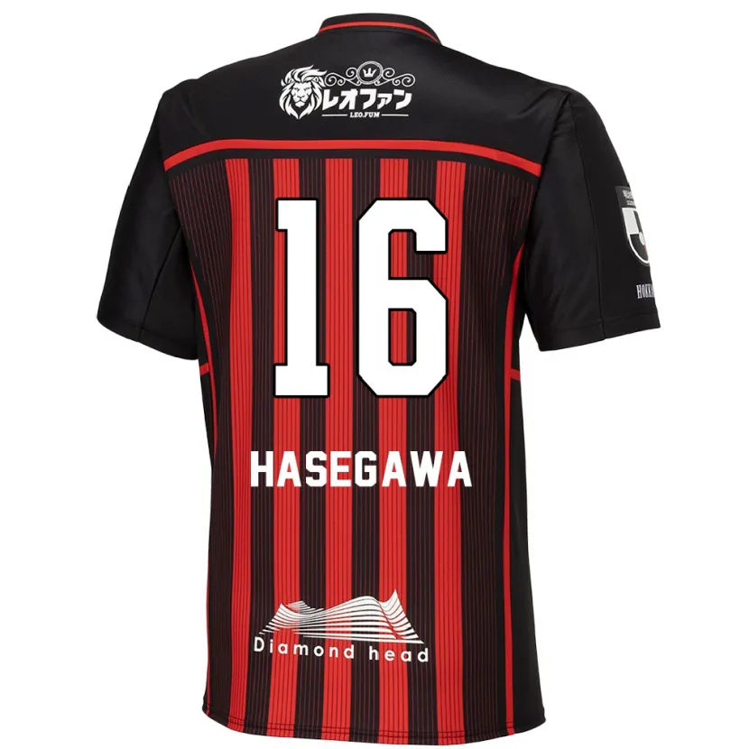 Danxen Hombre Camiseta Tatsuya Hasegawa #16 Negro Rojo 1ª Equipación 2024/25 La Camisa