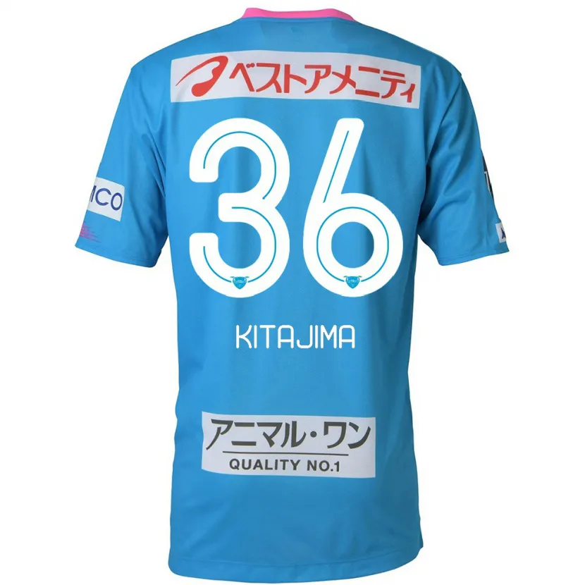 Danxen Hombre Camiseta Fumiya Kitajima #36 Azul Rosado 1ª Equipación 2024/25 La Camisa