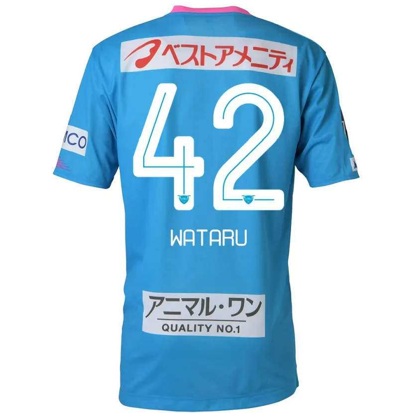 Danxen Hombre Camiseta Wataru Harada #42 Azul Rosado 1ª Equipación 2024/25 La Camisa