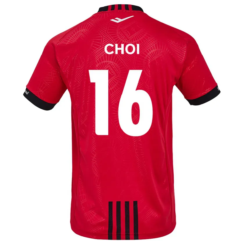 Danxen Hombre Camiseta Jun Choi #16 Negro Rojo 1ª Equipación 2024/25 La Camisa