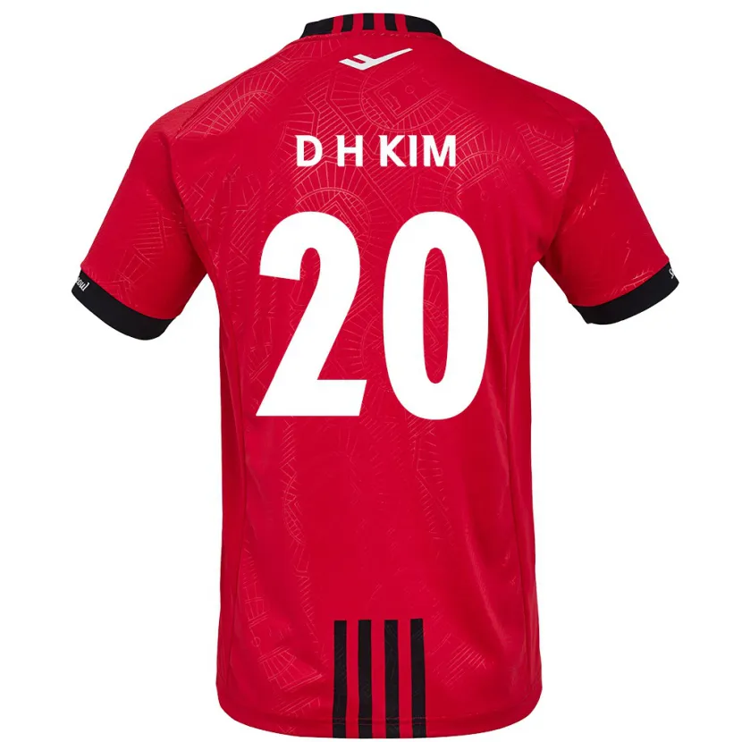 Danxen Hombre Camiseta Hyeon-Deok Kim #20 Negro Rojo 1ª Equipación 2024/25 La Camisa