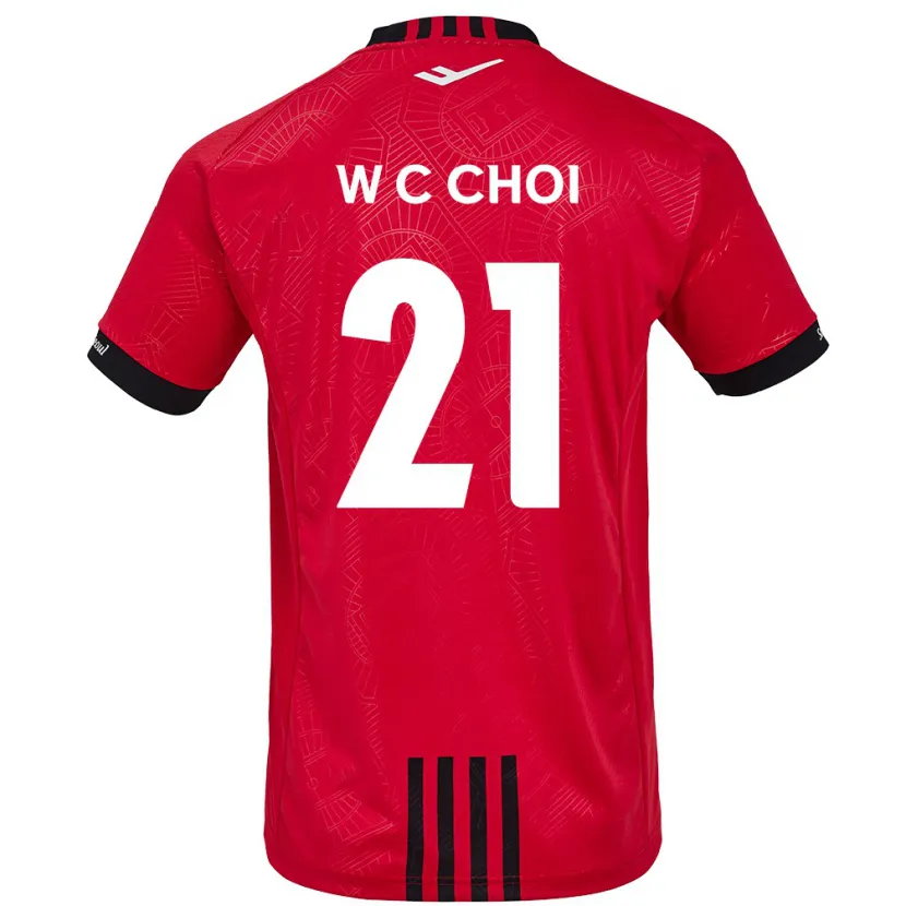 Danxen Hombre Camiseta Cheol-Won Choi #21 Negro Rojo 1ª Equipación 2024/25 La Camisa