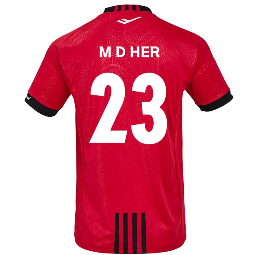 Danxen Hombre Camiseta Dong-Min Her #23 Negro Rojo 1ª Equipación 2024/25 La Camisa