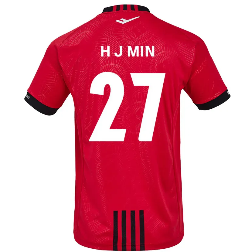 Danxen Hombre Camiseta Ji-Hoon Min #27 Negro Rojo 1ª Equipación 2024/25 La Camisa