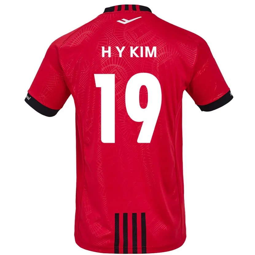 Danxen Hombre Camiseta Yong-Hyuk Kim #19 Negro Rojo 1ª Equipación 2024/25 La Camisa