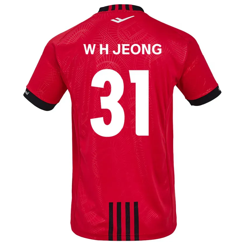 Danxen Hombre Camiseta Hyun-Woong Jeong #31 Negro Rojo 1ª Equipación 2024/25 La Camisa