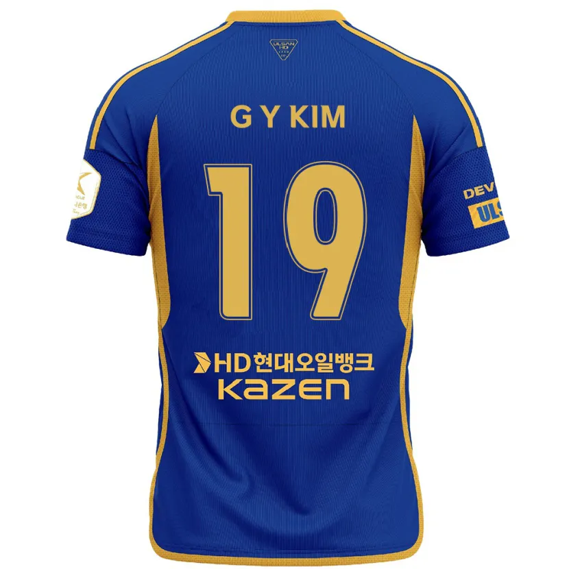 Danxen Hombre Camiseta Young-Gwon Kim #19 Azul Amarillo 1ª Equipación 2024/25 La Camisa