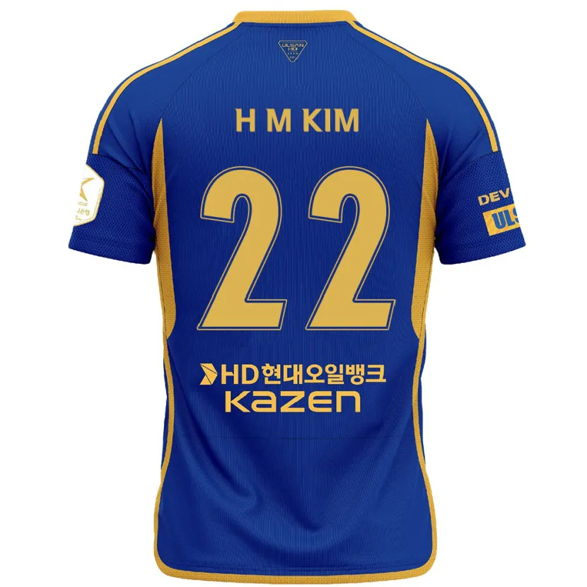 Danxen Hombre Camiseta Min-Hyuk Kim #22 Azul Amarillo 1ª Equipación 2024/25 La Camisa