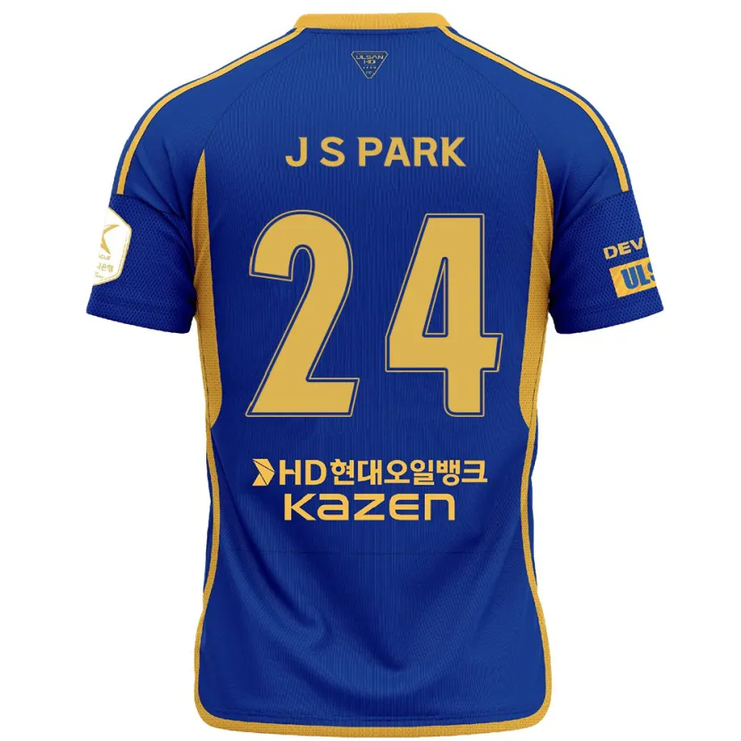 Danxen Hombre Camiseta Sang-Jun Park #24 Azul Amarillo 1ª Equipación 2024/25 La Camisa