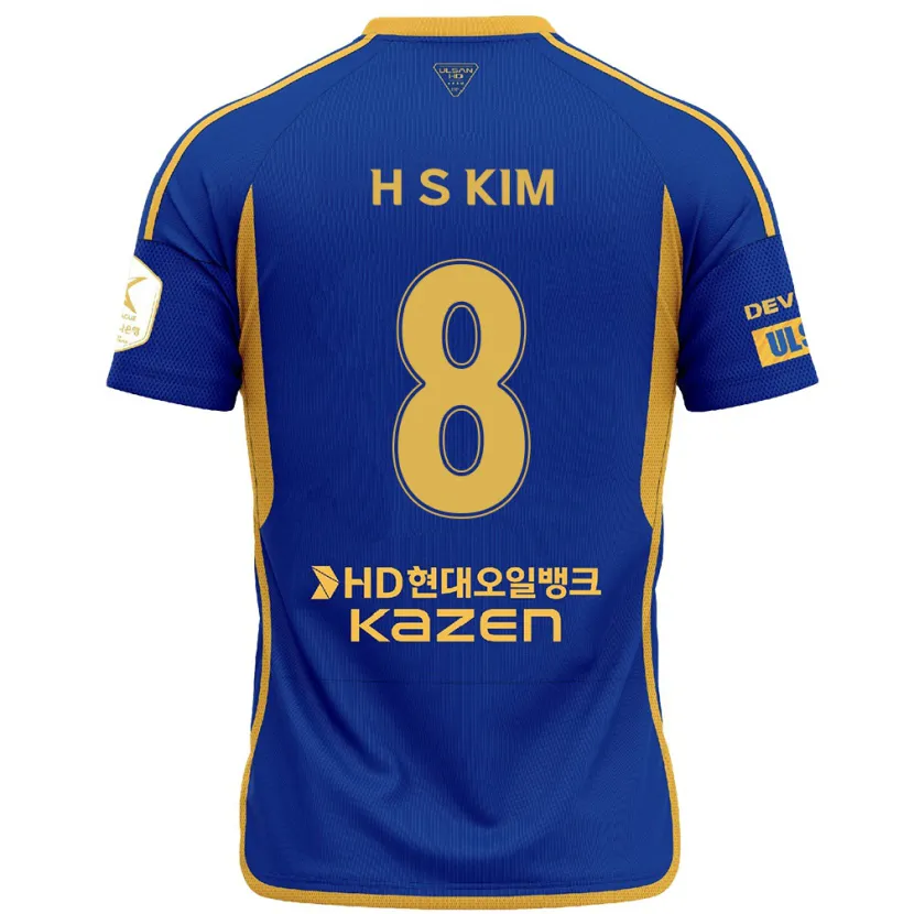 Danxen Hombre Camiseta Seung-Hyun Kim #8 Azul Amarillo 1ª Equipación 2024/25 La Camisa