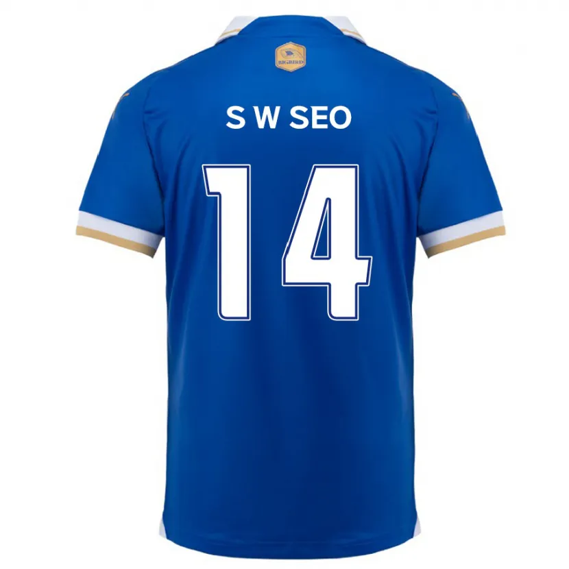 Danxen Hombre Camiseta Woo-Seong Seo #14 Azul Blanco 1ª Equipación 2024/25 La Camisa