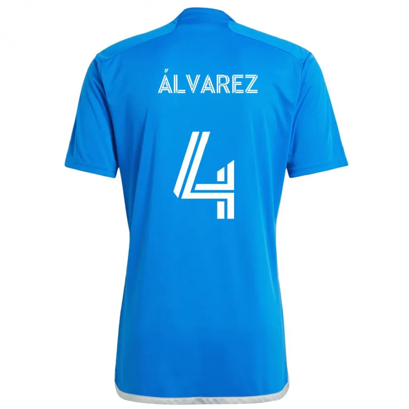 Danxen Hombre Camiseta Fernando Álvarez #4 Azul Blanco 1ª Equipación 2024/25 La Camisa