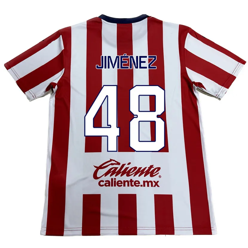 Danxen Hombre Camiseta Leonardo Jiménez #48 Rojo Blanco 1ª Equipación 2024/25 La Camisa