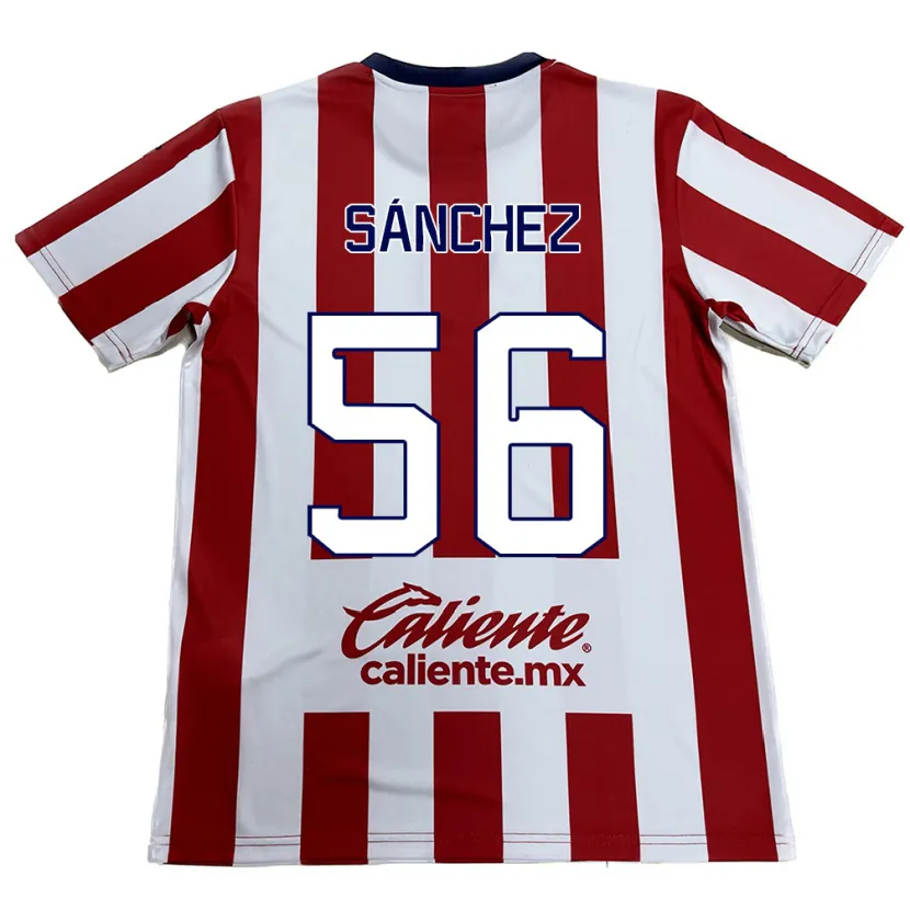 Danxen Hombre Camiseta Benjamín Sánchez #56 Rojo Blanco 1ª Equipación 2024/25 La Camisa